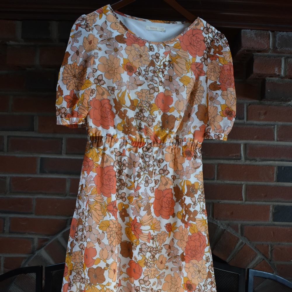 Tulle Short Sleeve Dress - Picture 1 of 5